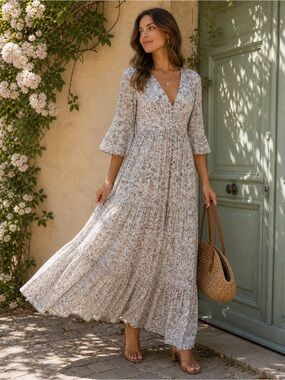 Sezane | Dresses | Sezane Bella Dress Ecru Embroidery White Size Usa 4  Small Romantic Maxi Boho | Poshmark